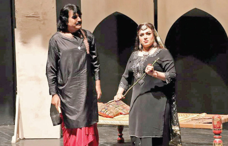 actors perform heer waris shah at the lahore arts council photo nni